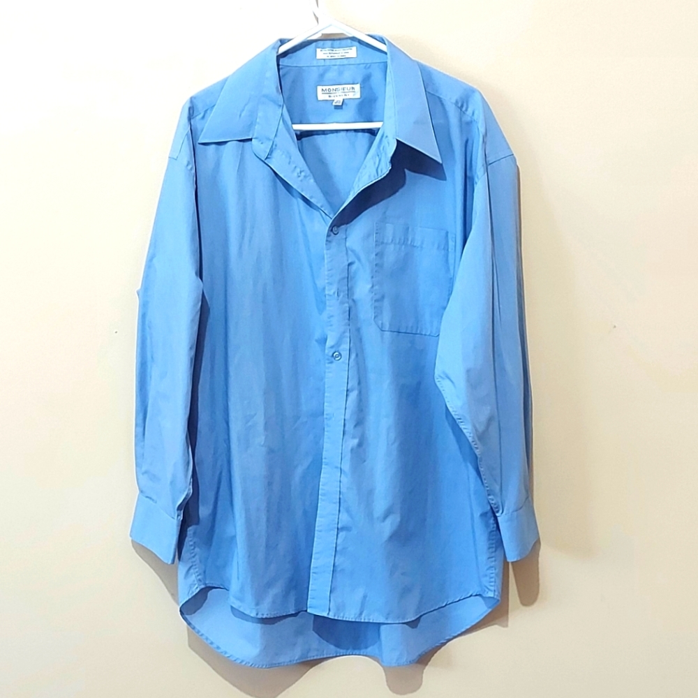 Monsier By Givenchy Blue Dress Shirt